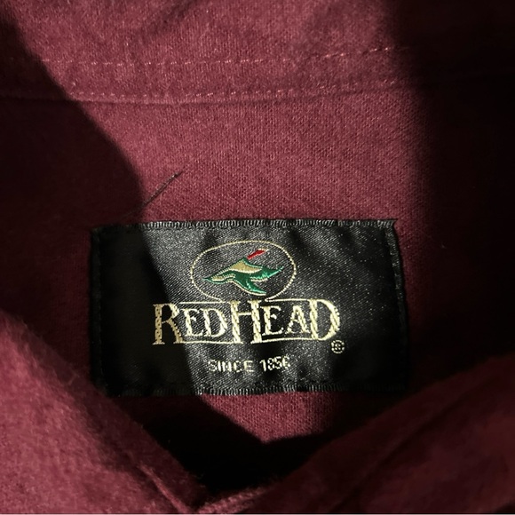 Red Head Heavyweight Shirt Men’s Large Maroon Brushed Cotton Classic Casual - Picture 6 of 11